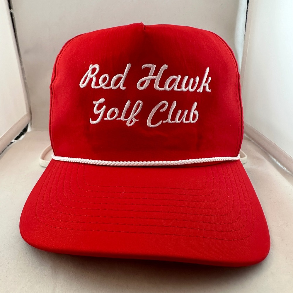 Imperial Red Hawk Golf Club Arthur Hills Classic Hat Mens OSFA Red Rope Snapback